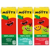 Mott's 100% Apple Juice Variety Pack, 6.75 fl oz, 32 Count Boxes