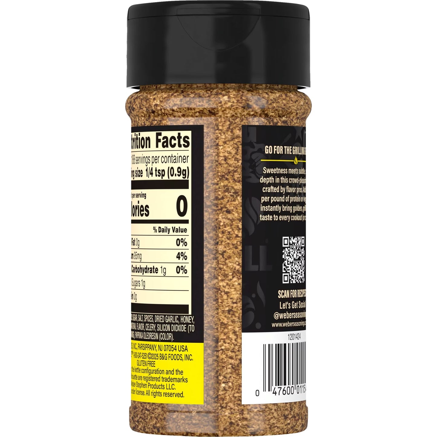 Weber Honey Flavored BBQ, Sweet Garlic and Mustard Seasoning Blend, 6.0 oz Bottle