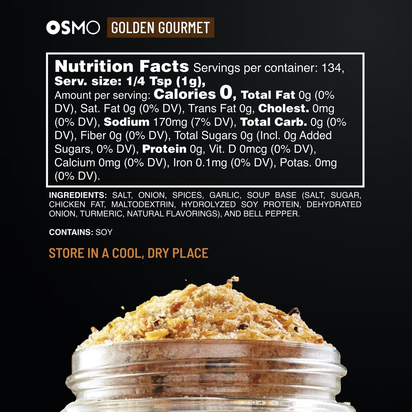 Osmo Golden Gourmet Blend for Chicken, Chef-Crafted Michelin-Star Quality Seasoning, 4.7 oz Powder