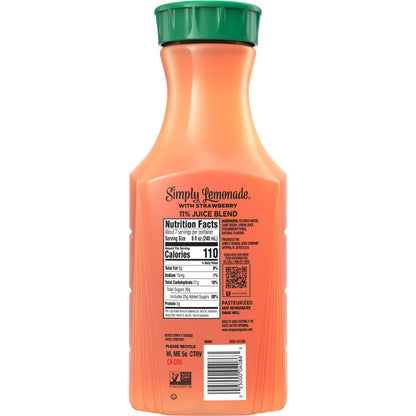Simply Lemonade with Strawberry Bottle, 52 fl oz