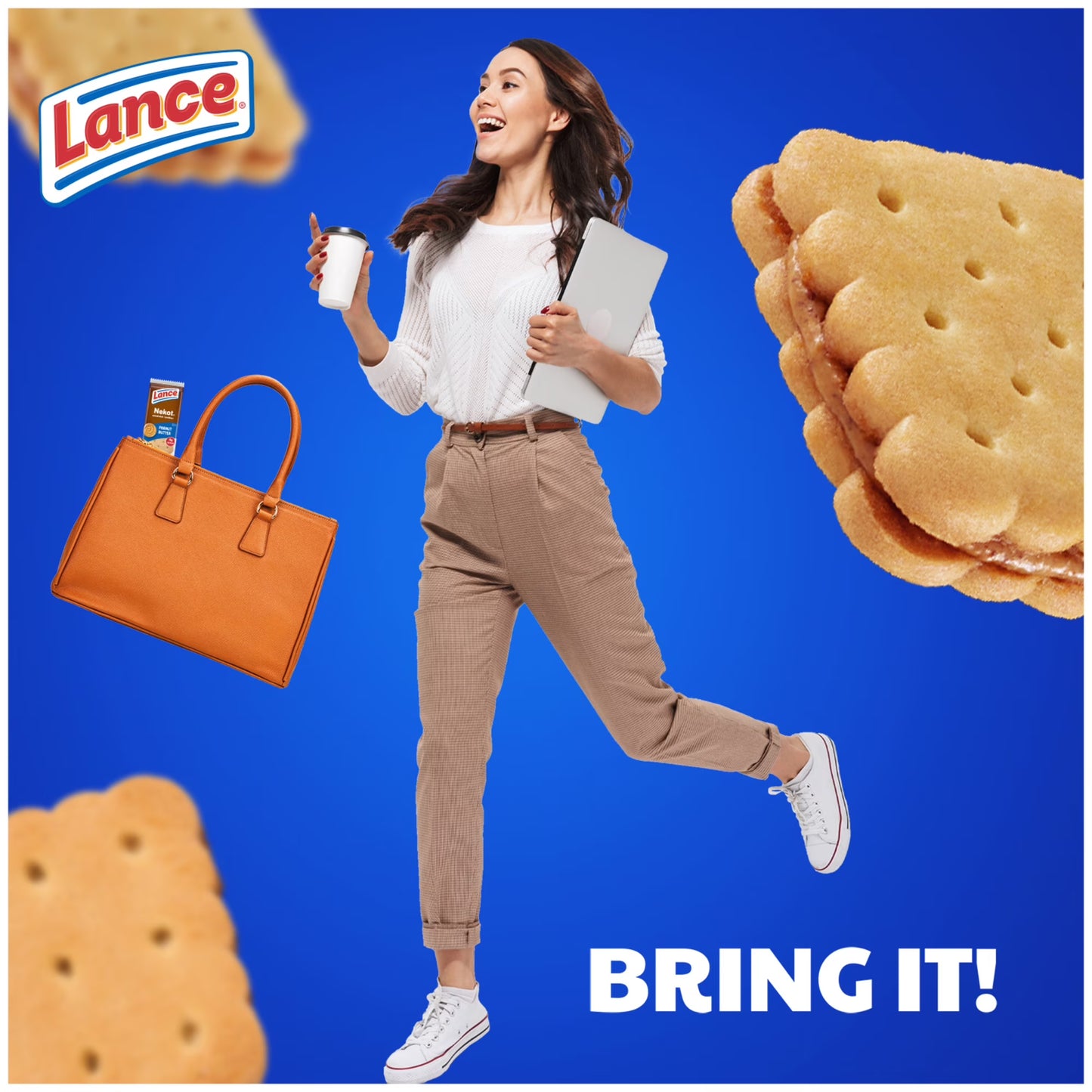 Lance Sandwich Cookies, Nekot Peanut Butter, 20 Individually Wrapped Packs, 6 Sandwiches Each