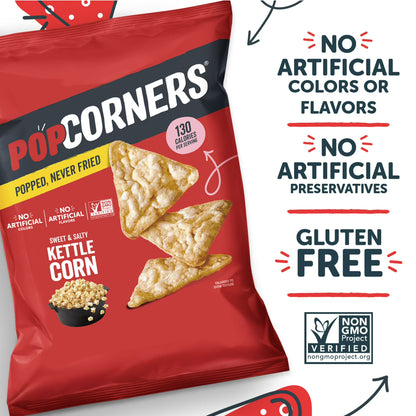PopCorners Popped Corn Snacks, 3 Flavor Variety Pack Chips Gluten Free, 1oz 20 count