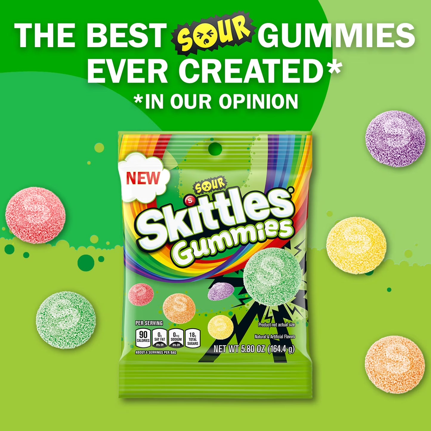 Skittles Sour Gummies, Sour Gummy Candy - 5.8 oz Bag