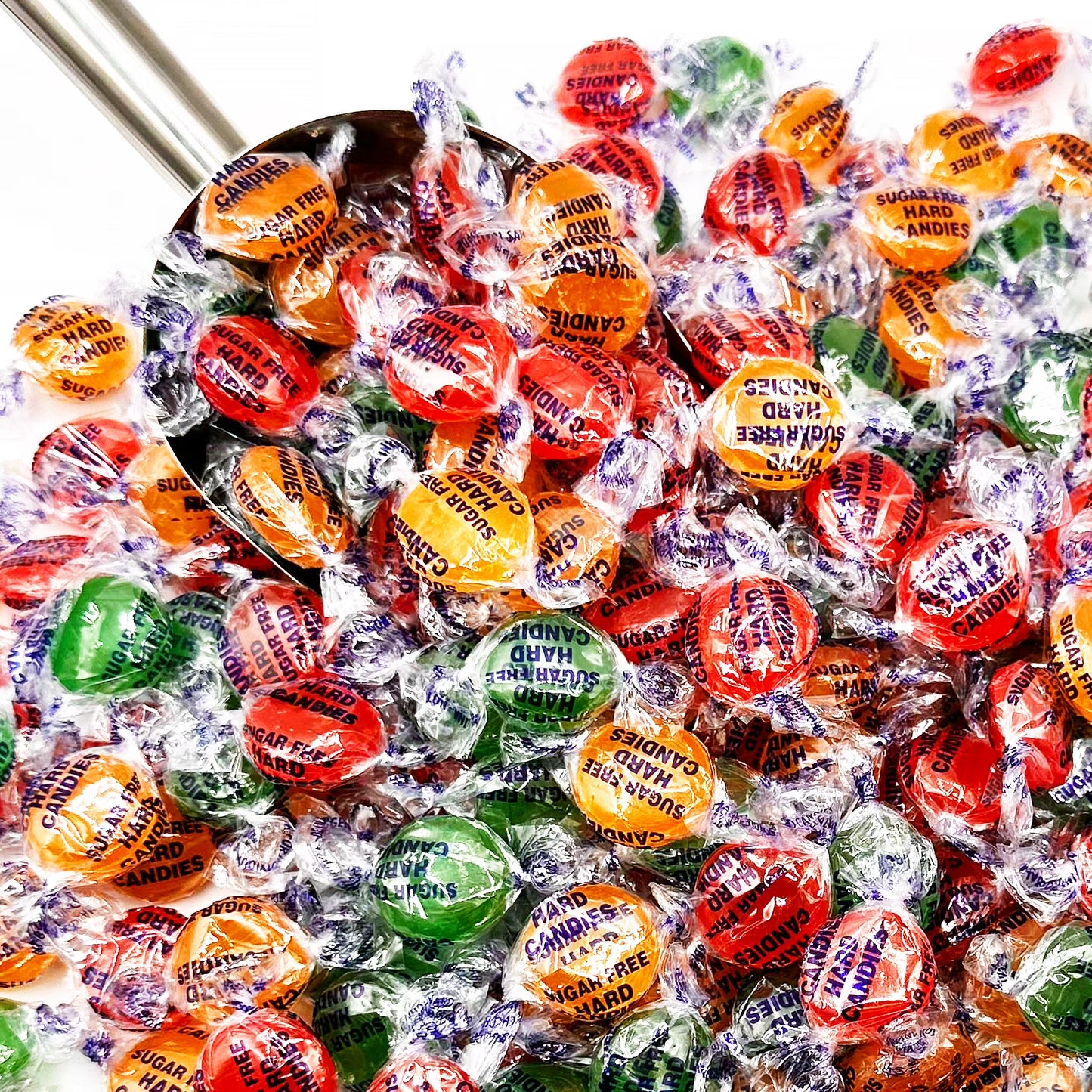 Sugar Free Assorted Fruit Flavor Hard Candy – 2  lb Bulk Bag (Approx 150 Count) - Cherry, Lime, Orange Individually Wrapped, Keto & Diabetic Friendly Low‑Calorie Sugar Free Hard Candy