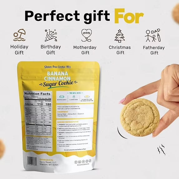 West Food Brands Banana Cinnamon Cookie Mix for Baking, Allergen & Gluten-Free Baking, 12.85 oz
