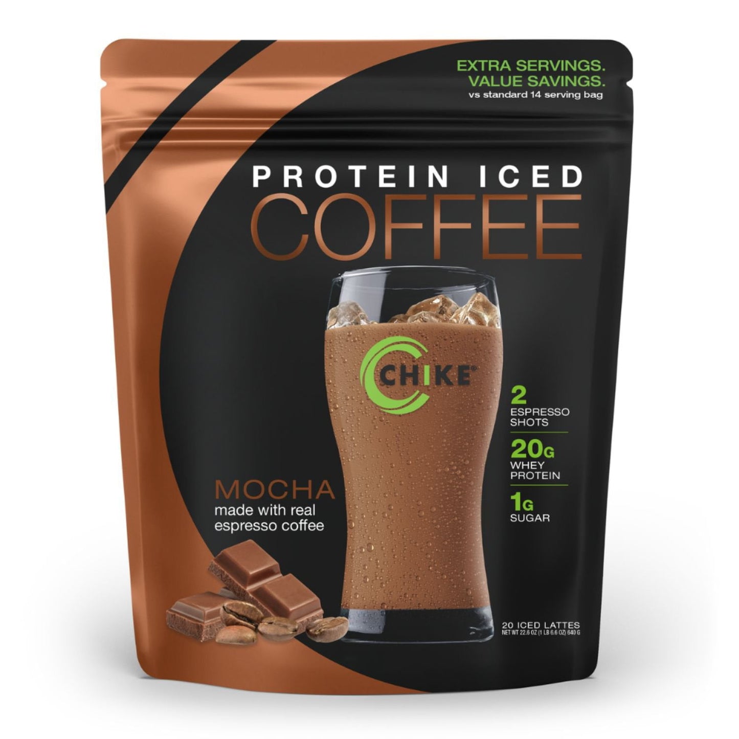 Chike Iced Coffee 20g Whey Protein Powder, Mocha 22.6 oz.