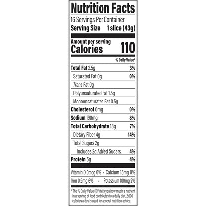 Oroweat Whole Grains 12 Grains and Seeds Bread, 24 oz, Multigrain Bread, Bag