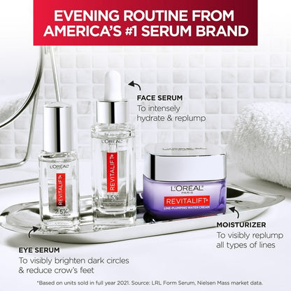 L'Oreal Revitalift Derm Intensives Micro-Epidermic Hyaluronic Acid + Ceramides Line-Plumping Water Cream, 1.7oz