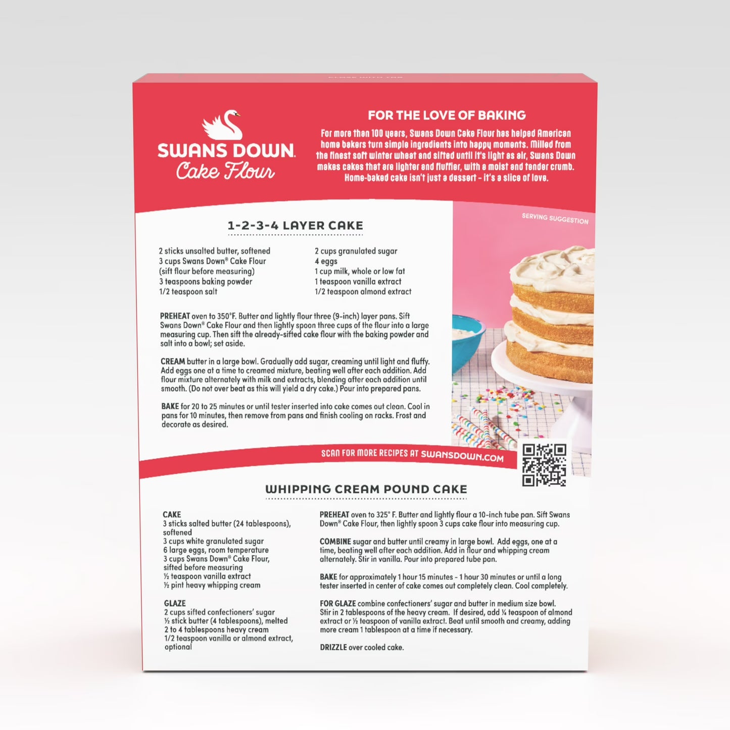 (8 pack) Swans Down Enriched, Bleached Cake Flour, 32 oz