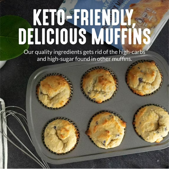 Lakanto Sugar Free Blueberry Muffin Mix - Sweetened with Monk Fruit Sweetener, Naturally Flavored, Healthy Keto Friendly, 1 Net Carb, Gluten Free, Breakfast Food, Easy to Make (12 Muffins)