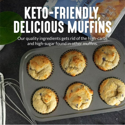Lakanto Sugar Free Blueberry Muffin Mix - Sweetened with Monk Fruit Sweetener, Naturally Flavored, Healthy Keto Friendly, 1 Net Carb, Gluten Free, Breakfast Food, Easy to Make (12 Muffins)