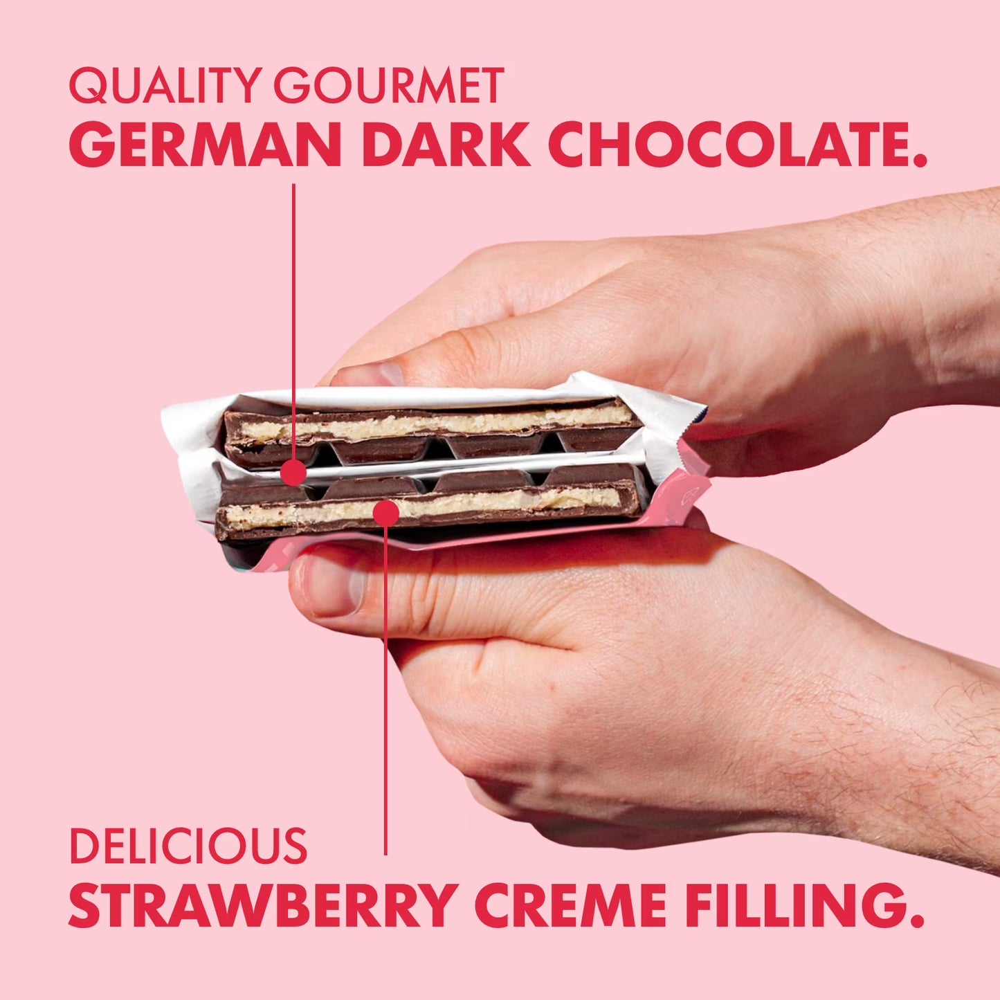 Ritter Sport Milk Chooclate Candy Bar with Strawberry Crème filling Chocolate Candy Bar – Authentic German Chocolate, Wrapped, 3.5 oz