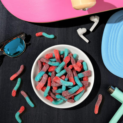 Trolli Sour Brite Crawlers Candy, Very Berry, Sweet and Sour, Gummy Worms, 14 oz