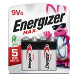 (2 pack) Energizer MAX 9V Batteries (4 Pack), 9 Volt Alkaline Batteries