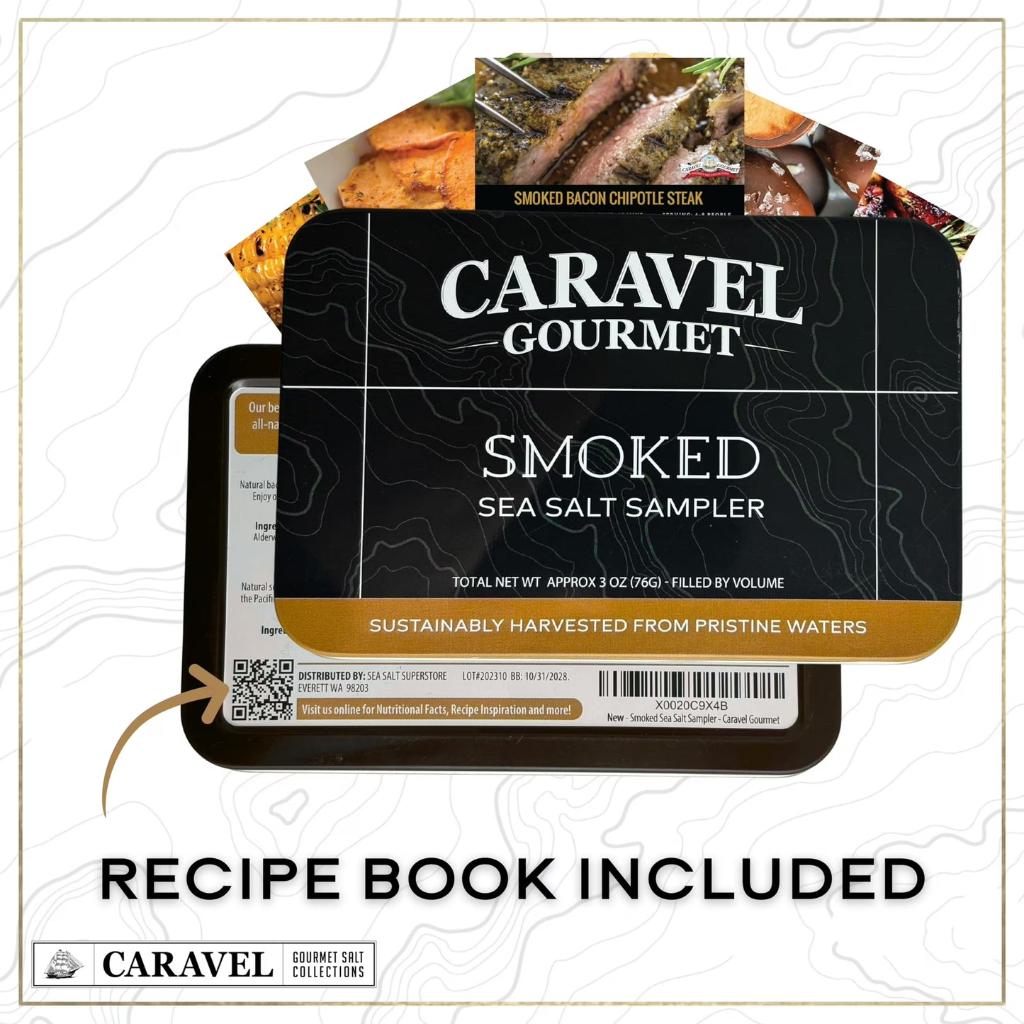 Caravel Gourmet Smoked Sea Salt Sampler, Gluten-Free, 3 oz, 6 Count