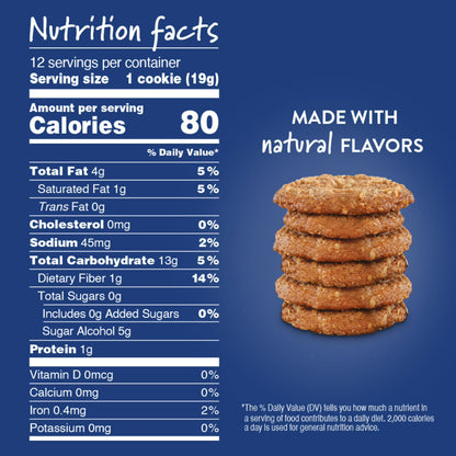 VOORTMAN Baked Zero Sugar Oatmeal Cookies 8 oz