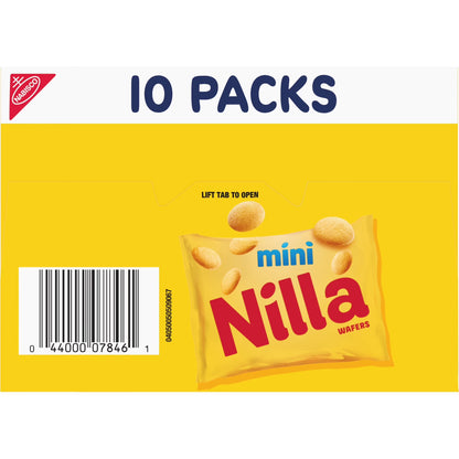 NILLA Wafers Mini Vanilla Wafer Cookies, 10 Snack Packs