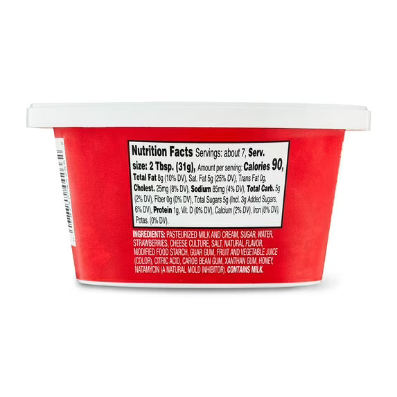 Great Value Strawberry Cream Cheese Spread, 8 oz Tub