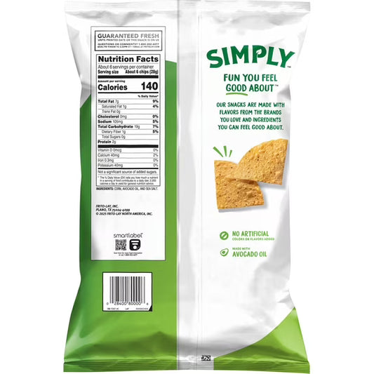 Simply Tostitos Sea Salt And Avocado Oil Tortilla Chips, 5.5 oz