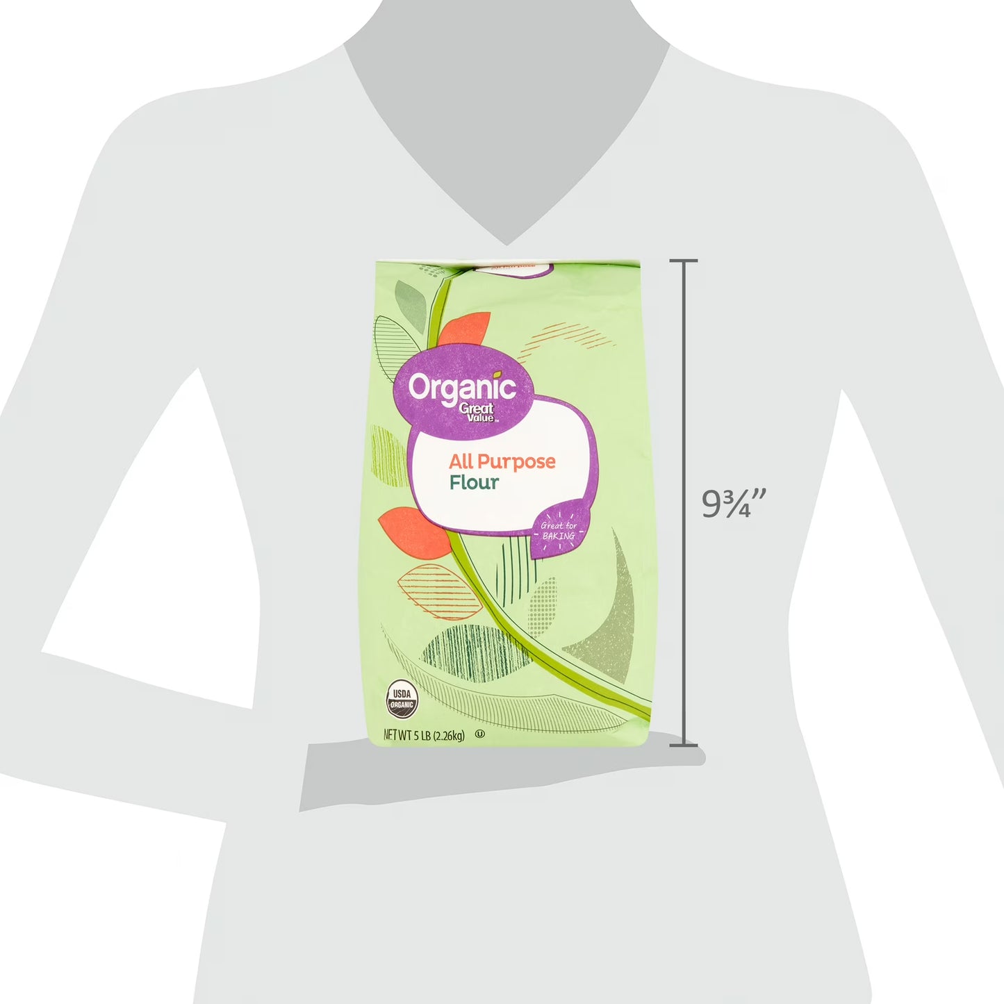 (2 pack) Great Value Organic All-Purpose Flour, 5 lb Bag