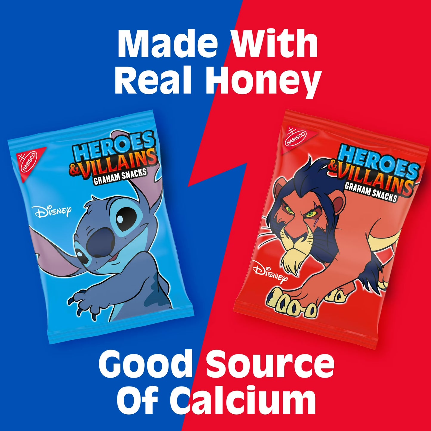 Disney Heroes and Villains Graham Snacks, Custom Cookies Variety Pack, Kids Snacks, 10 Snack Packs