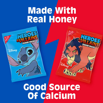Disney Heroes and Villains Graham Snacks, Custom Cookies Variety Pack, Kids Snacks, 10 Snack Packs