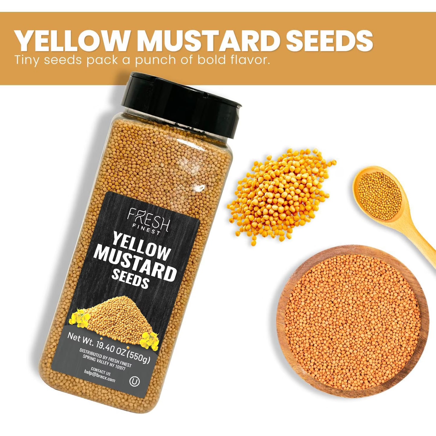 Fresh Finest Yellow Mustard Seed, Kosher & Non-GMO 23 oz