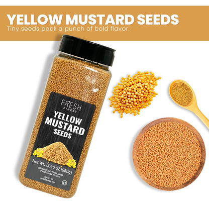 Fresh Finest Yellow Mustard Seed, Kosher & Non-GMO 23 oz