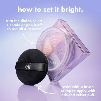 e.l.f. Set It Bright Correcting & Brightening Setting Powder Quad, Fair, 0.37 oz