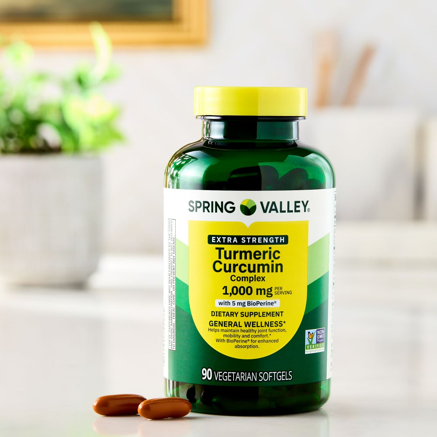 (3 pack) Spring Valley Extra Strength Turmeric Curcumin Complex Softgels Dietary Supplement, 1,000 mg, 90 Ct
