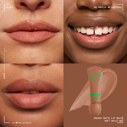 NYX Professional Makeup Smushy Matte Lip Balm, Soft Smile, Soft Nude, 0.27 fl oz