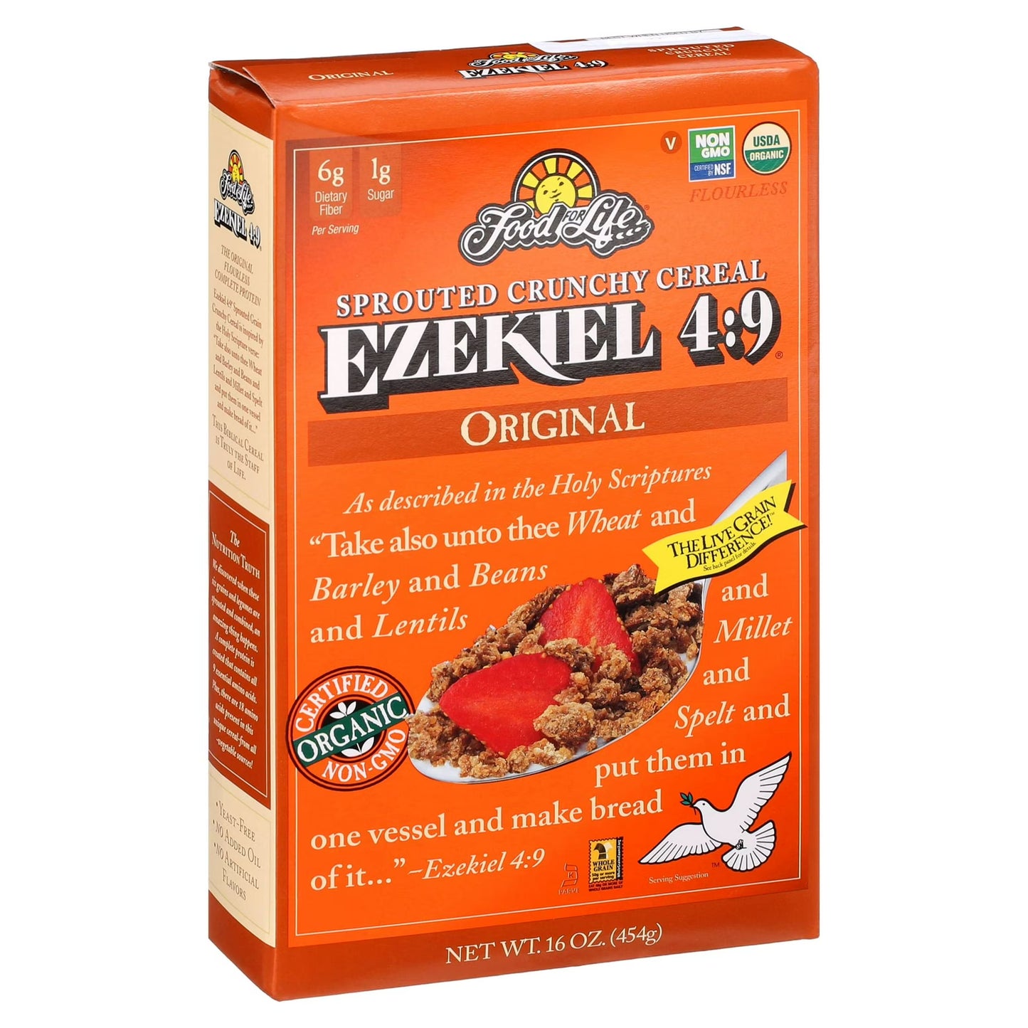 Food For Life Baking Co. Cereal Organic Ezekiel 4 Sprouted Whole Grain Original, 16 oz