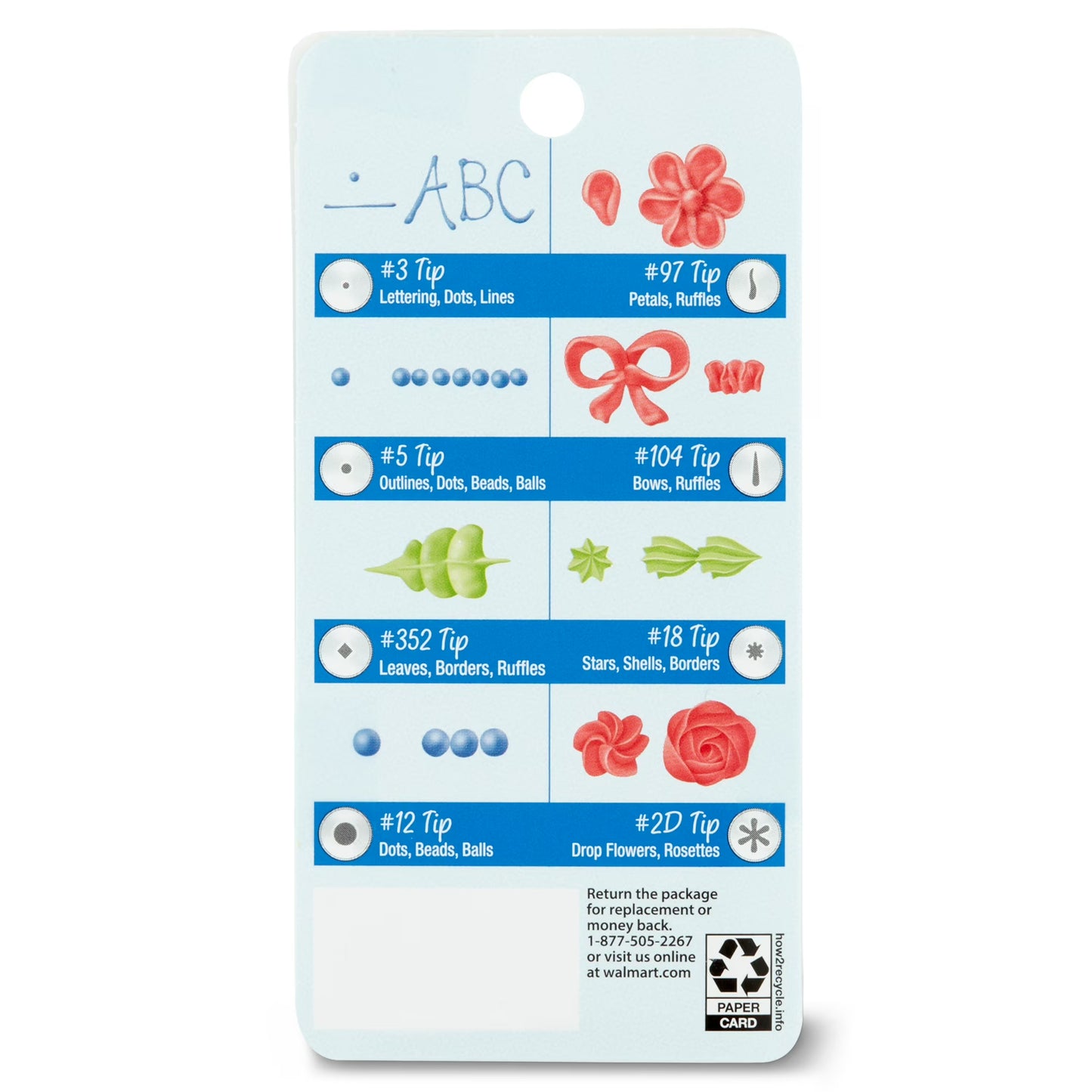 (2 pack) Great Value Decorating Tips, 8 Count