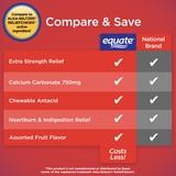 Equate Extra Strength Calcium Carbonate Antacid Chewable Tablets for Heartburn Relief, 120 Count