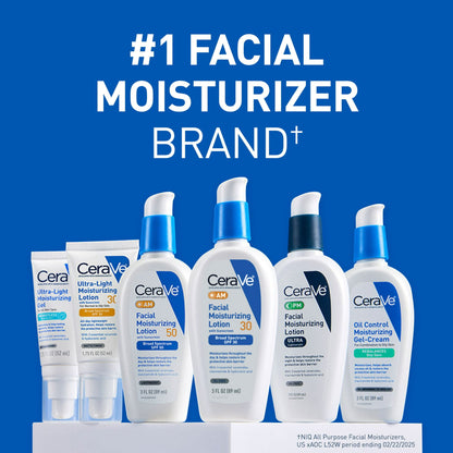 CeraVe AM Face Moisturizer with Broad Spectrum Protection, SPF 30,3 oz
