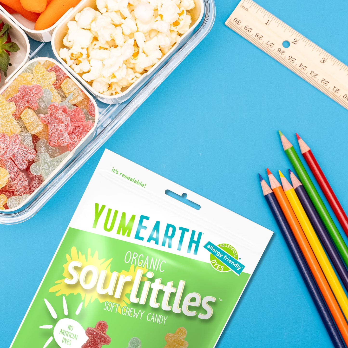 YumEarth Organic Sour Littles, Assorted Flavors Sour Chew Candy, Gluten Free, Shelf-Stable, 5 oz Bag