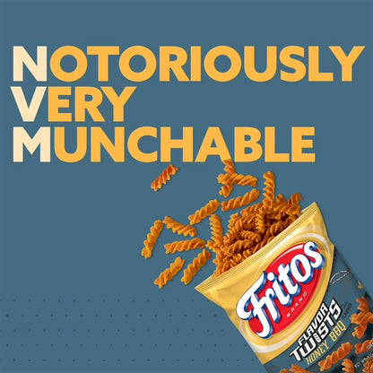 Fritos Flavor Twists Corn Snacks Honey BBQ Flavored, 3.375 oz Bag