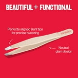 Revlon Designer Series Slanted Tip Tweezer, Stainless Steel, Neutral Glam, 1 Count