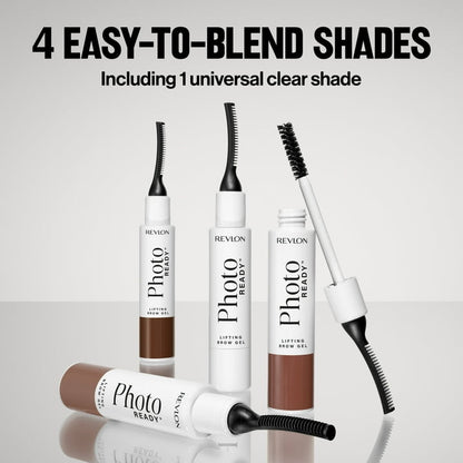 Revlon PhotoReady Lifting Brow Gel, Tinted Eyebrow Lamination, 804 Rich Dark Brown, 0.23 fl oz