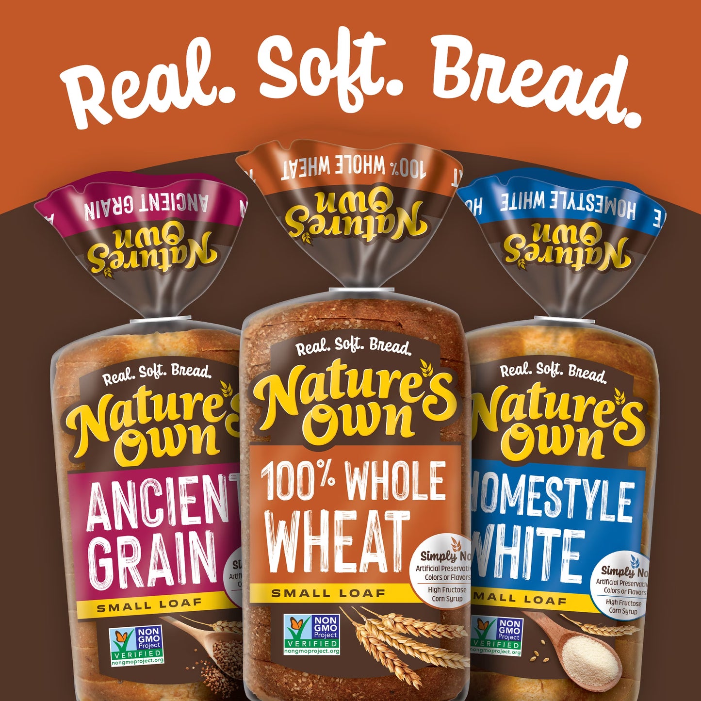 Nature's Own 100% Whole Wheat, Non-GMO Small Loaf Bread, Sandwich Bread, 12 oz Loaf