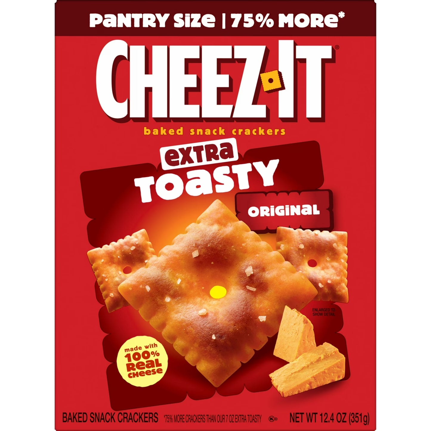 (2 pack) Cheez-It Extra Toasty Cheese Crackers, Baked Snack Crackers, 12.4 oz