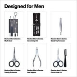 PR REV Revlon Men's Grooming Kit, Nail & Facial Hair Care Travel Kit, 5 Pieces