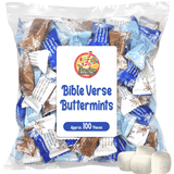 Bible Verse Buttermints 100 Count Soft Butter Mints Individually Wrapped After Dinner Mint, Christian Scripture Candy, Thank You Party Mints & Hospitality Buttermints Bulk