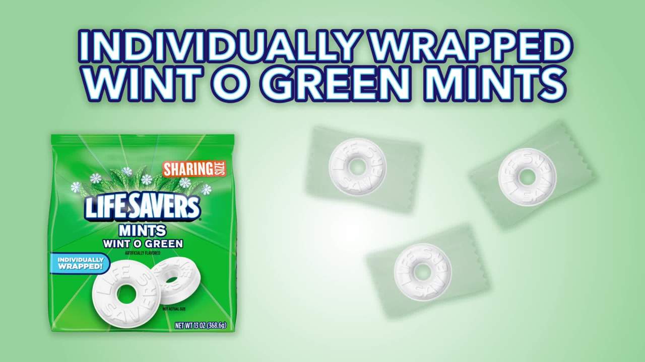 Life Savers Wint-O-Green Breath Mints Hard Candy, Sharing Size - 13 oz
